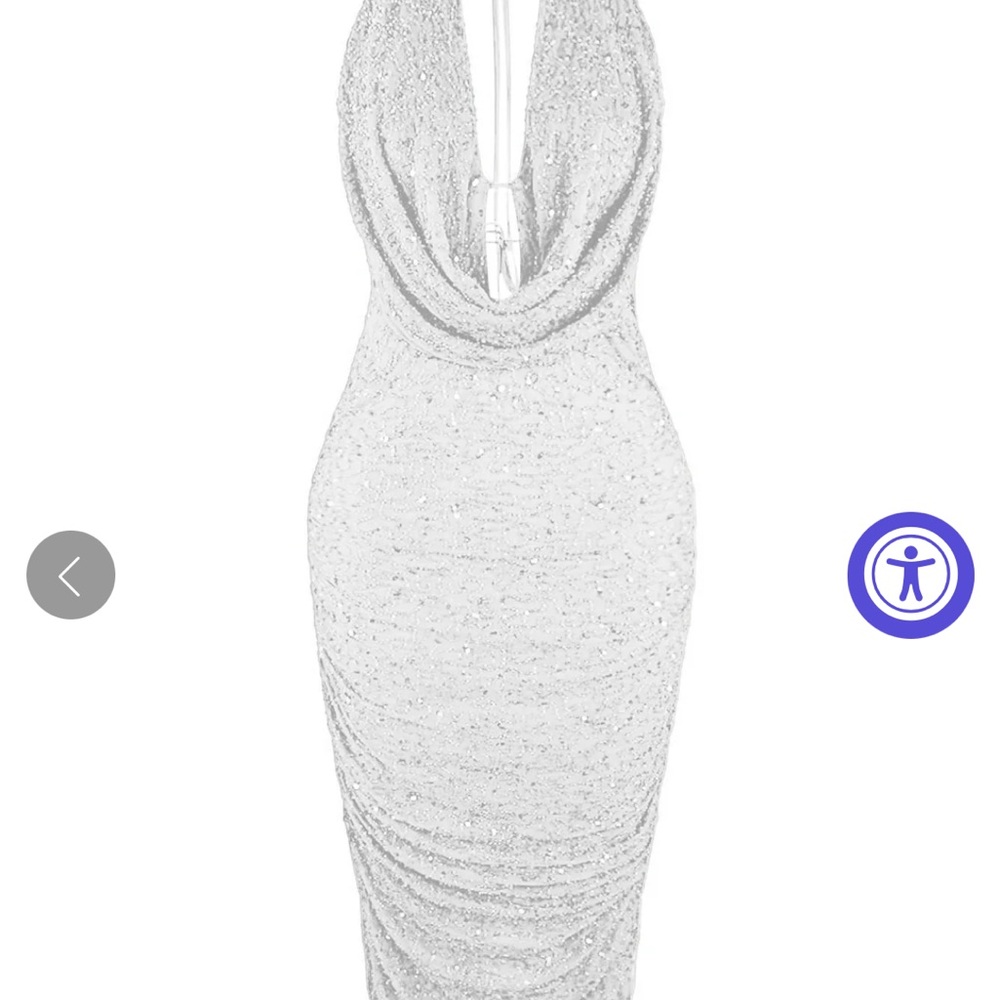 Elegant white Halter Dress